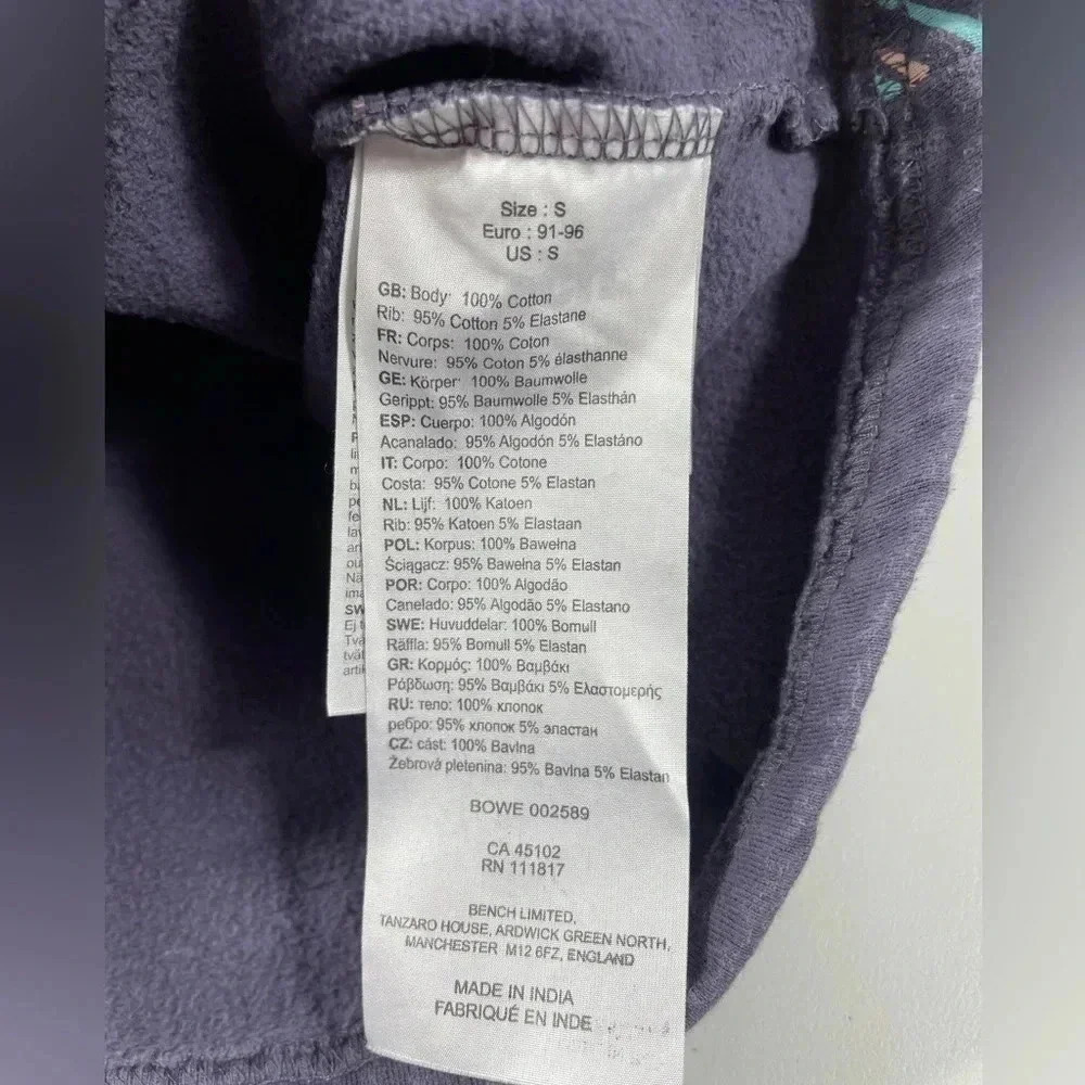 Bench Rare Geometric Purple Sweatshirt  Size Small - Picture 6 of 7
